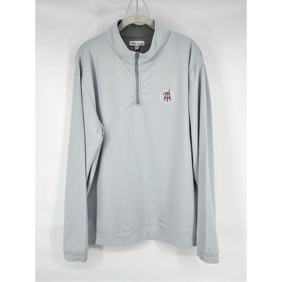 Peter Millar Perth Performance 1/4 Zip Barstool Sports British Grey Size XL EUC - Picture 1 of 11